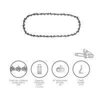 Cadena motosierra 3/8 / 0.050 1,3 mm. / 40 eslabones / 91 p