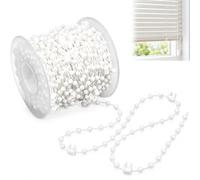 Cadena para persiana vertical de 10 m con 100 clips de repuesto, color blanco, para lamas de 89 mm, accesorio resistente y fácil de instalar para renovar persianas en dormitorio, salón, baño y otras e