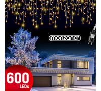 Monzana® Luces de Navidad 600 Leds Interiores Exteriores 20m Iluminación Navideña Blanco Cálido
