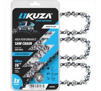 Cadenas de motosierra premium de 40 cm 16 pulgadas 3/8" .050" 56TG compatibles con Gardol, Homelite, Husqvarna, Jonsered, Makita, McCulloch, Ryobi, Sterwins y muchos otros modelos (3 cadenas)