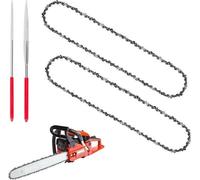 Cadenas para motosierras de 40 cm, 3/8 pulgadas, paso LP de 13 mm, con 59 eslabones de tracción, compatibles con Stihl, Dolmar, Husqvarna, Einhell, Makita. Afilador para cadenas de motosierras, juego