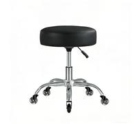 Cadiario Taburete con ruedas con cojín de asiento súper suave, rueda giratoria, ajuste de altura, taburete giratorio de 360° para tatuajes, masaje facial, spa, médico, color negro