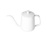 Cafe de goteo manual, boquilla de cuello de cisne de acero inoxidable, Cafe, tetera, tetera con cuello de cisne, hervidor de agua con tapa para Cafe de viaje al aire libre (White 600ml)