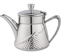 Café Olé Arabica Tetera Martillada, Acabado Espejo, Acero Inoxidable 18/10, Apta Para Lavavajillas, Pomo y Asa de Tacto Frío, 35 oz, 940 ml, AHT-035