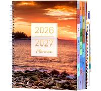 CAGIE Agenda 2026-2027 de 18 meses, julio de 2026 a diciembre de 2027, calendario diario, semanal, mensual, por hora, tapa dura, agenda anual grande con pestañas adhesivas para mujeres, trabajo, mamá