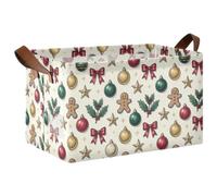 Caihoyu Cestas de almacenamiento para estantes, asas de transporte | Plegable de 16.9 x 11.9 x 10 pulgadas para un fácil almacenamiento en armario, lavandería, baño, gabinetes