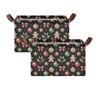 Caihoyu Cestas de almacenamiento para estantes, asas de transporte | Plegable de 16.9 x 11.9 x 10 pulgadas para un fácil almacenamiento en armario, lavandería, baño, gabinetes