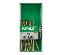Caja 10 uds. tornillo madera spax cab. plana yellox 4,0x80mm spax