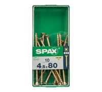 Caja 10 uds. tornillo madera spax cab. plana yellox 4,5x80mm spax