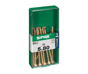Caja 10 uds. tornillo madera spax cab. plana yellox 5,0x80mm spax