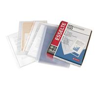 Caja 100 fundas polipropileno multitaladro formato folio 80 micras 16 taladros cristal esselte 46106