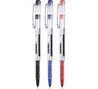 Caja 12 bolígrafos tinta azul líquida, trazado 0,5mm, con regulador. Sistema avanzado de alimentación, trazo suave y constante