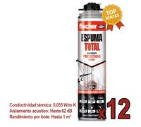 Caja 12 Bote Espuma Total Proyectable fischer 575079 Aislante y Sellado