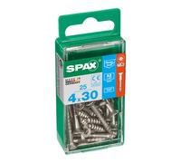 Caja 25 uds. tornillo madera spax cab. plana inox a2 4,0x30mm spax
