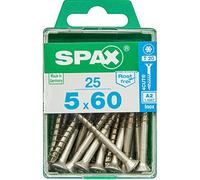 Caja 25 uds. tornillo madera spax cab. plana inox a2 5,0x60mm spax