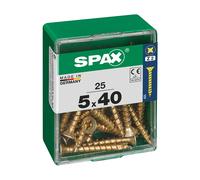Caja 25 uds. tornillo madera spax cab. plana yellox 5,0x40mm spax