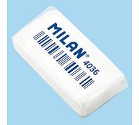 Caja 36 Gomas MILAN CNM4036 para borrar Trazos lapices grafito Color Blanca