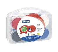 CAJA 6 TARROS 100ML DE PINTURA DEDOS COLORES SURTIDOS MILAN