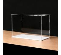 Caja acrílica Caja expositora Grande de acrílico Alternativa al Vidrio, Vitrina Transparente Antipolvo para Figuras de acción, Juguetes y miniaturas, Montaje fácil(White Base,40x35x35cm)