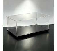 Caja acrílica Caja expositora Transparente de acrílico 25 30 40 45 50 60 cm Altura, Vitrina Antipolvo para Montar para Modelos, Cajas de Almacenamiento plástico(Black Base,55x20x20cm)