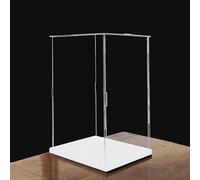Caja acrílica Caja expositora Transparente de acrílico con Cubierta Antipolvo, Organizador Vitrina para Modelos Miniatura, Gran Soporte Organizador de plástico(White Base,35x35x35cm)