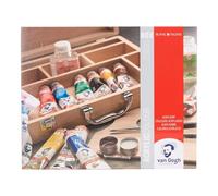 CAJA ACRILICO VAN GOGH BASICA - Set de pinturas acrílicas en una caja de madera básica con 10 colores en tubos de 40 ml + accesorios