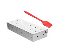 Caja Ahumadora para Barbacoa Acero Inoxidable | Resistente al Calor, Compatible Gas y Carbón, Incluye Cepillo, Acabado Liso para Ahumar en Exterior