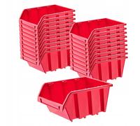 Caja apilable de taller KADAX, de plástico PP, 155 x 100 mm, roja, 20 piezas