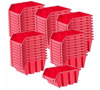 Kadax Gavetas apilables modulares de plástico para herramientas, 50 unidades Rojo 155 x 100 mm