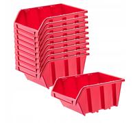 Caja apilable de taller KADAX, de plástico PP, rojo, 490 x 298 mm