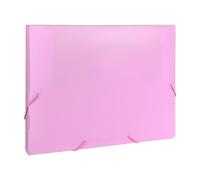 Caja archivadora con cierre elástico, tamaño A4, color rosa pastel
