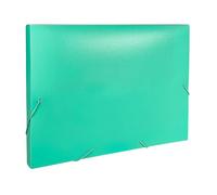 Caja archivadora con cierre elástico, tamaño A4, color verde pastel