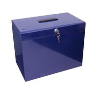 Caja archivadora de metal, tamaño A4, color azul