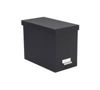 Bigso Box of Sweden Caja archivadora con tapa - Elegante organizador de documentos con 8 carpetas colgantes - Caja clasificadora de tablero de fibras y papel - gris oscuro