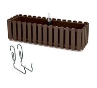 Caja balcón suspensión riego gancho 58cm marrón Boardee Fencycase DDEF600W-R222