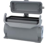 Caja base HARTING Han 24B, alta, con 1 salida de cable lateral de tipo M25, equipada con 1 soporte longitudinal y tapa protectora de metal - 1 unidad