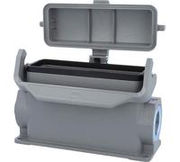 Caja base HARTING Han 24B, alta, con 1 salida de cable lateral de tipo M25, equipada con 1 soporte longitudinal y tapa protectora de plástico - 1 unidad
