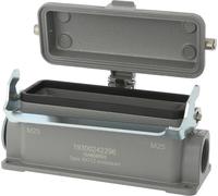 Caja base HARTING Han 24B, baja, con 1 salida lateral para cable M25, incluye 1 soporte longitudinal con tapa protectora de metal - 1 unidad