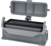Caja base HARTING Han 24B, de perfil bajo, con 1 salida lateral para cables de tamaño M25, equipada con 1 soporte longitudinal y tapa protectora de plástico - 1 unidad