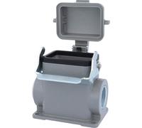 Caja base HARTING Han 6B, alta, con 1 salida de cable lateral de tipo M25, equipada con 1 soporte longitudinal y tapa protectora de plástico - 1 unidad