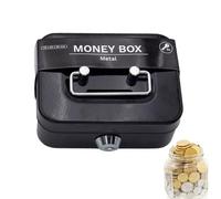 Caja Caudales Con Llave, Hucha De Metal Segura, Portátil Caja De Seguridad Para Dinero, Billetes Y Monedas, 11.5 × 8.5 × 5.8 CM