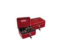 Caja caudales q-connect 8/' 200x160x90 mm roja con portamonedas