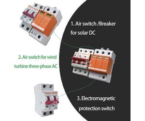 Caja combinadora CC para paneles solares - Distribuidor de 12V, 24V, 48V con protección contra sobretensiones
