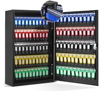 Caja con cerradura para llaves con capacidad para 200 llaves, estantes ajustables y etiquetas de colores para identificar las llaves
