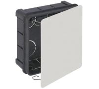 Caja con tapa de garra metálica 200x200x65mm, ideal para almacenamiento seguro y organización de materiales.
