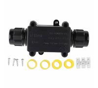 Caja conexiones IP68 de 2 vías, conector cable subterráneo a prueba agua para exteriores con terminal PA10 Material PC Caja de conexiones eléctricas para jardín paisaje cableado