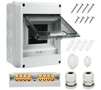Caja Cuadro Electrico Superficie，5 Modulos,Caja de Fusibles IP65 | Prueba de Agua con Bloque de Terminales, Carril DN, Caja Conexiones Electricas para Jardín o Exteriores