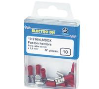 Caja de 10 terminal faston hembra aislado para cables de 1'5 a 2'5 mm?