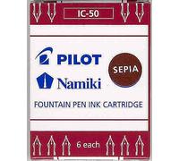 PILOT Namiki IC-50 - Juego de 2 cartuchos de tinta para bolígrafo Capless Sepia (6 unidades)