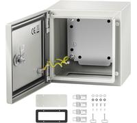 Caja de acero NEMA, 8 x 8 x 6 pulgadas. Caja eléctrica de acero NEMA 4X, resistente al agua y al polvo (IP66), para uso en interiores y exteriores. Caja de conexión eléctrica